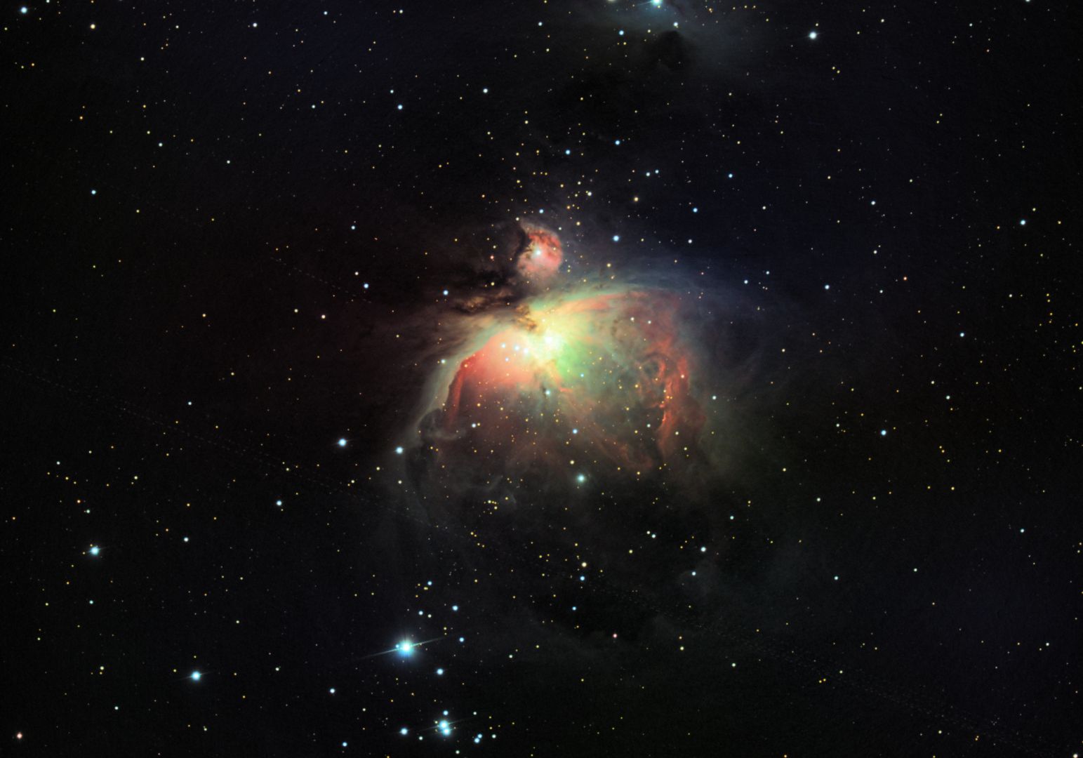 m42 seen using Celestron RASA 8 and ZWO ASI183MC