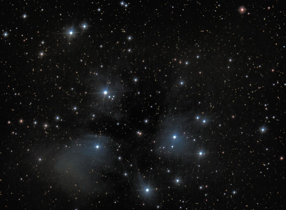 m45 seen using Celestron RASA 8 and ZWO ASI183MC