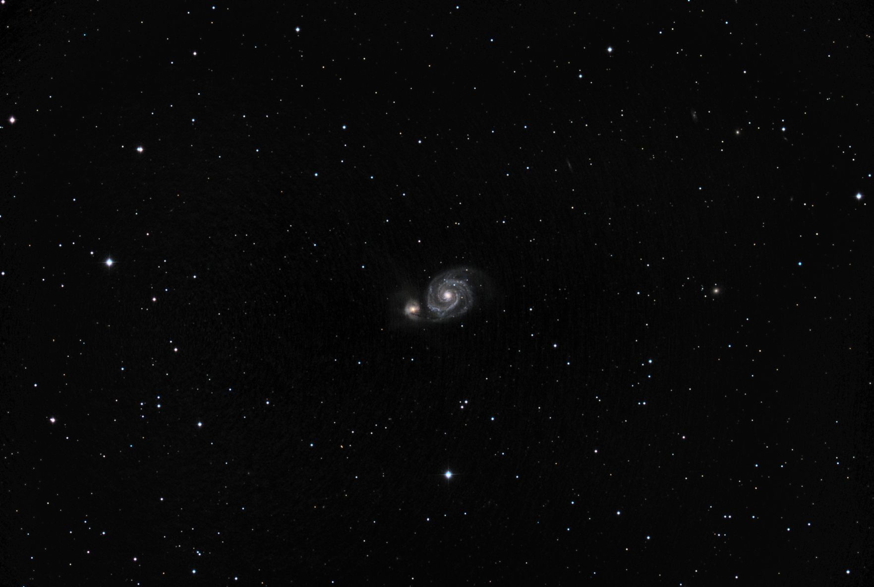 m51 seen using Celestron RASA 8 and ZWO ASI183MC