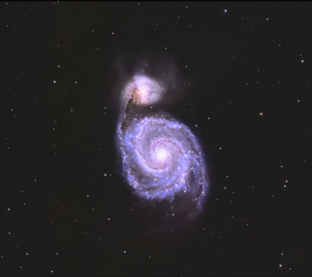 m51 seen using Celestron RASA 8 and ZWO ASI183MC